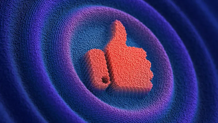 Thumbs up emoji used on social media