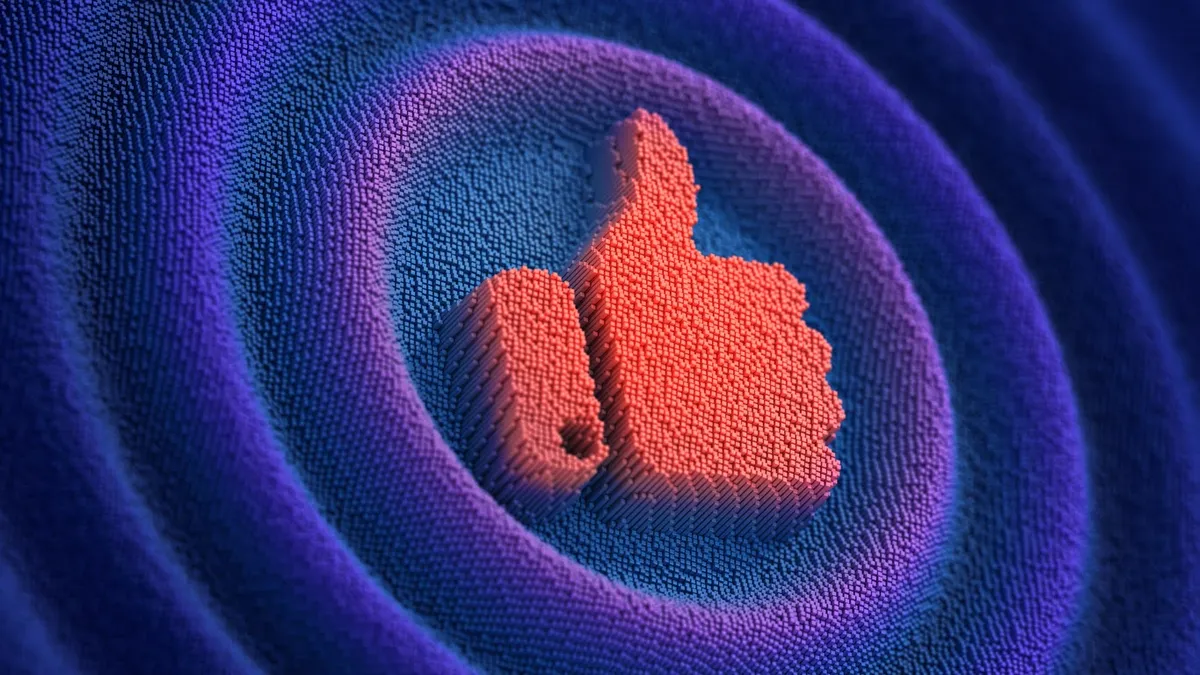 Thumbs up emoji used on social media