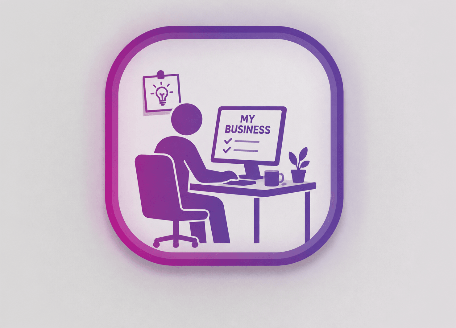 Man sitting at desk at computer.